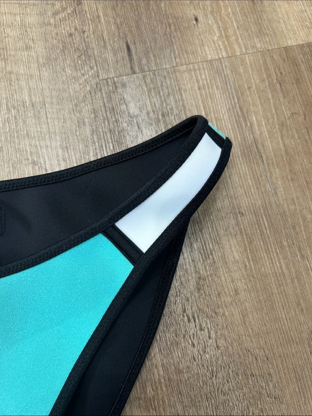 triangl swimwear Teal Bikini Bottom with Black & White Trim